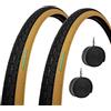 ECOVELO 2 COPERTONI NERO PARA 700 X 35 C + CAMERE PNEUMATICI 28 1 5/8 3/8 CITY BIKE BICI TREKKING STRADALE ADULTO