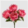 EDG Enzo De Gasperi Mazzo Peonie Artificiali 5 Fiori 48cm Rosa