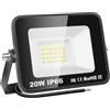 PICAA Faretto LED da Esterno, 20W Faro da Lavoro a LED 6500K, luce di sicurezza LED,Proiettore Super Luminoso, Proiettore da Costruzione per Campeggio, Riparazione Auto, Escursionismo e Pesca