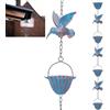 BigKing Catena per Acqua Piovana Colibrì per Grondaie, 2.4m Catena Antipioggia Sospesa per Il Drenaggio dell'Acqua, Catena per Grondaia, Deviatore per Acqua Piovana Esterna, Eaves Drainage