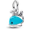 PHCLASY Balena Blu Charm in per bracciale Collana Charm Dangle per Donne Regali di Compleanno Argento Sterling