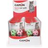 Camon Gioco Gatto 4 Palline Calcio Colorate in Lattice 3,5 cm