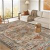 Cekene Tappeto lavabile per soggiorno 160 x 230 cm antiscivolo morbido per camera da letto sottile invecchiato a basso profilo per ufficio bagno sala da pranzo sala giochi (terracotta)