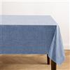 Elrene Home Fashions Tovaglia in vinile impermeabile e antimacchia ispirata al lino Monterey Linen, con retro in flanella, rettangolare, 152,4 x 213,4 cm, blu