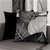 PETTI Artigiani Italiani - Coppia di Federe Cuscino 50x50 cm in Microfibra, Cuscini Arredo Camera da Letto, Divano, Salotto, Set 2 Fodere Copricuscino, Federa Tropical Nero A, 100% Made in Italy