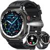 Soudorv Smartwatch Uomo Donna, 1.43" Orologio Intelligente con Chiamate Bluetooth, 130+ Sportive Fitness Tracker LED Torcia/Contapassi/Sonno/Cardiofrequenzimetro, IP68 Impermeabile Smart Watch per Android iOS