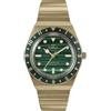 Timex Orologio da donna Q Donna Cassa in acciaio inossidabile placcata oro Movimento al quarzo Quadrante bianco Bracciale bianco Bracciale in acciaio placcato oro con chiusura deployante 5 ATM