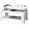 Habitdesign Tavolo elevabile, Modello Ambit, Finitura Artik White, Misure: 102 cm (Lunghezza) x 43/54 cm (Altezza) x 50 cm (profondità)