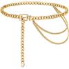 Suyi Cintura per catena da donna e ragazza, in metallo dorato, multistrato, per il vestito, L: 130CM/51.2IN, lega