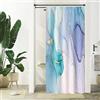 Uiiooazy Tenda Doccia Antimuffa, Uiiooazy Tenda Doccia Piccola 90x180cm Blu Effetto Marmo Verde Turchese Astratta Viola Tende da Bagno Tessuto Lavabile Impermeabile Poliestere Tende Vasca da Bagno con 6 Anelli