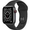 Apple Watch Series 6 Alluminio 40 mm (2020) | GPS + Cellular | grigio siderale | Cinturino Sport nero