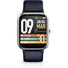 TECHMADE Smartwatch Unisex, Orologio Fitness con Contapassi, Frequenza Cardiaca, Sonno, Sport CON GPS INTEGRATO, per attività in door e out door | Android e iOS (blu-cassa silver)
