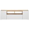 DEKIT GRUPO RIMOBEL ISOLA Mobile TV basso, Melammina, Bianco e Nordic, 44x142x35 cm