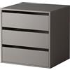 COMPOSAD | Cassettiera interna per armadio con 3 cassetti, Cassetti interni per Armadi con guide in metallo, (LxAxP) 58x59x51cm, Colore Grigio, Made in Italy