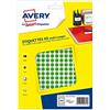 AVERY - Custodia da 2940 pastiglie verdi autoadesive, diametro 8 mm