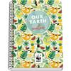 DOHE - Taccuino A5 a quadretti - 80 fogli spessore 90 g/m², dimensioni 15 x 21 cm, copertina in cartoncino rigido, chiusura anelli, griglia 4 mm, materiale scolastico - WWF Tropic