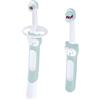 MAM Learn to Brush (Set da 2), Include 1x Training Brush spazzolino denti bambini 5+ mesi e 1x Baby's Brush spazzolino setole morbide 6+ mesi, Neonato accessori utili per i primi dentini, Azzurro