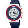 Fictory Orologio digitale unisex con luce EL, resistente all'acqua fino a 50 m, cronometro, sveglia, doppio fuso orario, display luminoso per uso notturno, formato 12/24 ore, ideale per uno stile di
