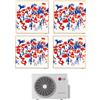 LG Condizionatore Climatizzatore LG Quadri Split Inverter R-32 Artcool Gallery Photo 9000+9000+9000+12000 Btu Con MU4R27 Wi-Fi Integrato