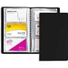 Favorit 100460549 Porta Biglietti da Visita con 20 Buste Fisse a 3 Tasche Formato 6X10(X3), Nero