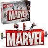 LEGO Marvel - Logo e Minifigure MARVEL - Lego 76313 con Supereroi Hulk,Thor,Iron