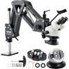 VEVOR Microscopio Multidirezionale con Staffa Molla, Microscopiocon Ingrandimento 7X-45X, per Micro Gioielli Intarsiati con Luce LED Anello USB Integrata Morsa a Sfera 360°, per Intarsi Gioielli