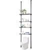 VEVOR Portaoggetti Sopra WC, Organizzatore da Bagno Regolabile a 4 Livelli Sopra WC, Acciaio a Basso Carbonio, Scaffale Portaoggetti, Salvaspazio per Lavanderia Facile da Montare, Mensola da Parete