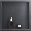 VEVOR Nicchia per Doccia, 33,0 x 33,0 x 10,2 cm, Nicchia Durevole in Acciaio Inossidabile da Incasso a Parete, Robusto Porta Sapone e Shampoo, Sigillato Impermeabile, Singolo Strato, Nero