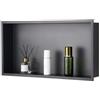 VEVOR Nicchia per Doccia, 33,0 x 63,5 x 10,2 cm, Nicchia Durevole in Acciaio Inossidabile da Incasso a Parete, Robusto Porta Sapone e Shampoo, Sigillato Impermeabile, Singolo Strato, Nero
