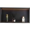 VEVOR Nicchia per Doccia, 33,0 x 63,5 x 10,2 cm, Nicchia in Acciaio Inossidabile da Incasso a Parete con Striscia LED, Porta Sapone e Shampoo, Sigillato Impermeabile, Singolo Strato, Nero