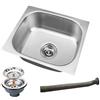 rockible Lavabo in acciaio inossidabile La barra multifunzionale per camper scarica facilmente il lavandino commerciale Lavello per lavastoviglie dell'hotel, 42x36 cm