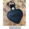 n/a Papà Personalizzato Cuore Portachiavi IN Pelle Portachiavi Nero Famiglia Regalo