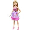 Barbie Bambola grande con capelli biondi alta 71 cm con abito rosa scintillante collana