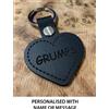 n/a Grumps Personalizzato Cuore Portachiavi IN Pelle Nero Famiglia Regalo