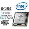 Intel Processore Intel Core i7-12700K LGA1700 3.60GHz 25MB Tray - 12-Core Alder Lake