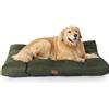 Bedsure Cuscino per Cani Taglia Grande - Cuscini per Cani Taglia Grande Tappeto Cane Cuscino Cane Interno, Cuscino Cuccia Cane Impermeabile XL (110 x 89 cm) Verde Scuro Lavabile