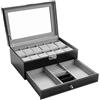 Gotrays Scatola porta orologi da uomo con 12 scomparti