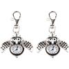 Gotrays 2X Orologio a soffietto/orologio da tasca con portachiavi a forma di gufo