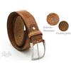 B519 Cintura uomo donna vera pelle stampata regolabile artigianale made in italy cm 4