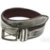B519 Cintura pelle uomo donna + fibbia ricambio artigianale italiana regolabile mm.40