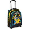Seven Big Trolley Pokemon Scuola Fisso, Nero, 2 in 1, Doppio Uso, Trolley e Zaino, Zaino Scuola Elementare, Bambino