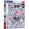 Trefl - Puzzle 2 in 1: Kuromi, Gli scherzi di Kuromi - 2 x 200 pezzi - Set di due puzzle per adolescenti