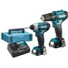 MAKITA HP333D Trapano Avvitatore con Percussione 12Vmax + TD110D Avvitatore ad Impulsi 12Vmax - CLX228AJ
