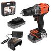 Black & Decker Trapano a Percussione Potenza 18V 2 Batterie 2Ah Brushless 24000 colpi/min con Valigetta e Caricabatteria - BCD383D2XK POWERCONNECT