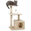 lionto Tiragraffi per Gatto Albero Tiragraffi Gatto Gioco Giocattolo Gatti Altezza 85 cm, Beige