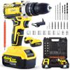 MAKTUL Trapano Avvivatore a Percussione Batteria Potente 2x4000mAh 20V Drill Elettrico Multifunzione Senza Fili con Accesori Fai Da Te 100% Compatibile, Luce Livello Regolazione Coppia, 2 Velocità