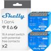 Shelly 1 Gen4 - Interruttore Relè Intelligente Wi-Fi, 1 Canale, 16A, Contatti Puliti, Domotica, Controllo Porta Garage, Nessun Hub Richiesto, Matter, Alexa, Google, HomeKit, Zigbee (2 Pezzi)