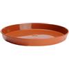 VERDENIA Sottovaso per piante ed erbe aromatiche, in plastica, leggero, stabile, rotondo, in molti colori, struttura in legno, Ø 11 cm, 14 cm, 7238 terracotta