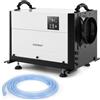 COSTWAY 58,5/73,5 L Deumidificatore Commerciale, Deumidificatore Industriale con 3 Modalità e Timer 24H, Sbrinamento Automatico per Cantina Magazzino (58,5 L/giorno Nero)