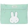 Safta Miffy Menta - Astuccio per scuola grande, con doppia cerniera, astuccio per bambini, comodo e versatile, facile da pulire, 23 x 3 x 16 cm, colore menta, Menta, Estándar, Casual